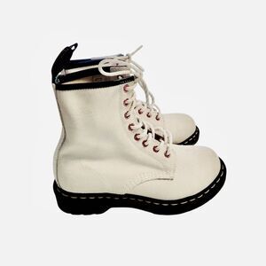 NEW Dr Martens 1460 Bejeweled Boots 7 White Sparkle 8-Eye Lace Up Combat Boots
